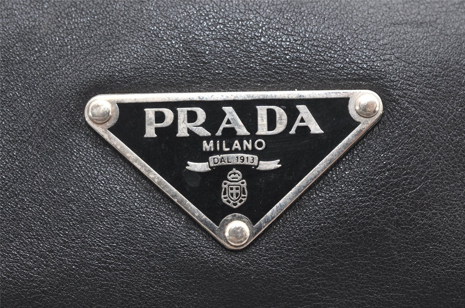 Authentic PRADA Vintage Leather Shoulder Hand Bag Purse Black Junk 6192K