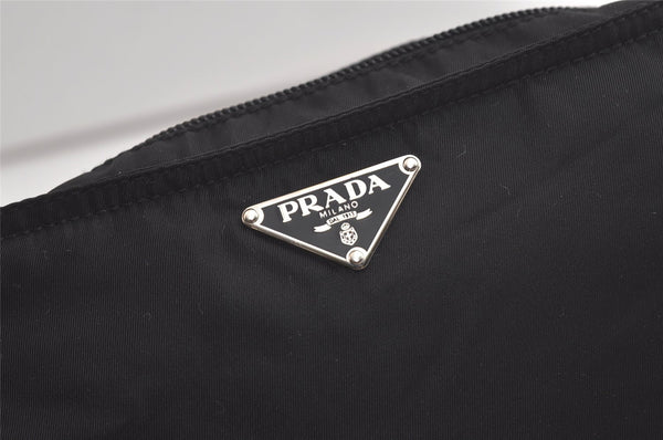 Auth PRADA VELA SPORT Nylon Tessuto Leather Shoulder Bag BT0174 Black Junk 6194K