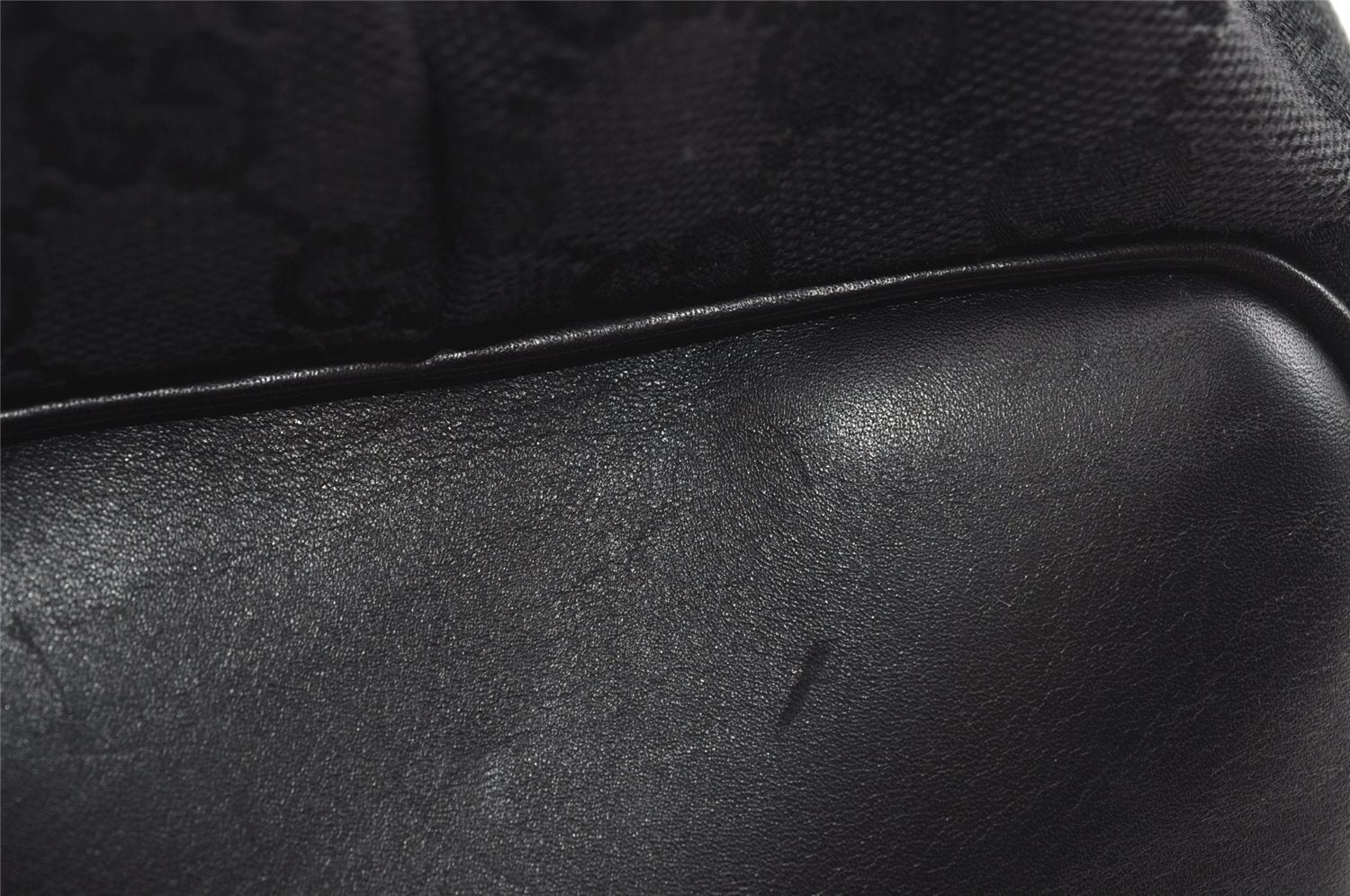 Authentic GUCCI Vintage Shoulder Tote Bag GG Canvas Leather 109141 Black 6195I