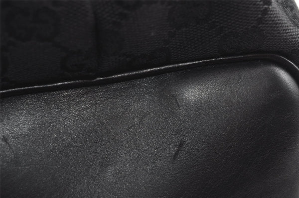 Authentic GUCCI Vintage Shoulder Tote Bag GG Canvas Leather 109141 Black 6195I