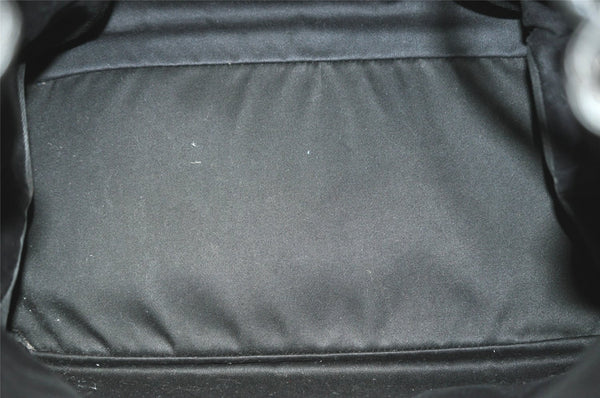 Authentic GUCCI Vintage Shoulder Tote Bag GG Canvas Leather 109141 Black 6195I