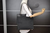 Authentic GUCCI Vintage Shoulder Tote Bag GG Canvas Leather 109141 Black 6195I