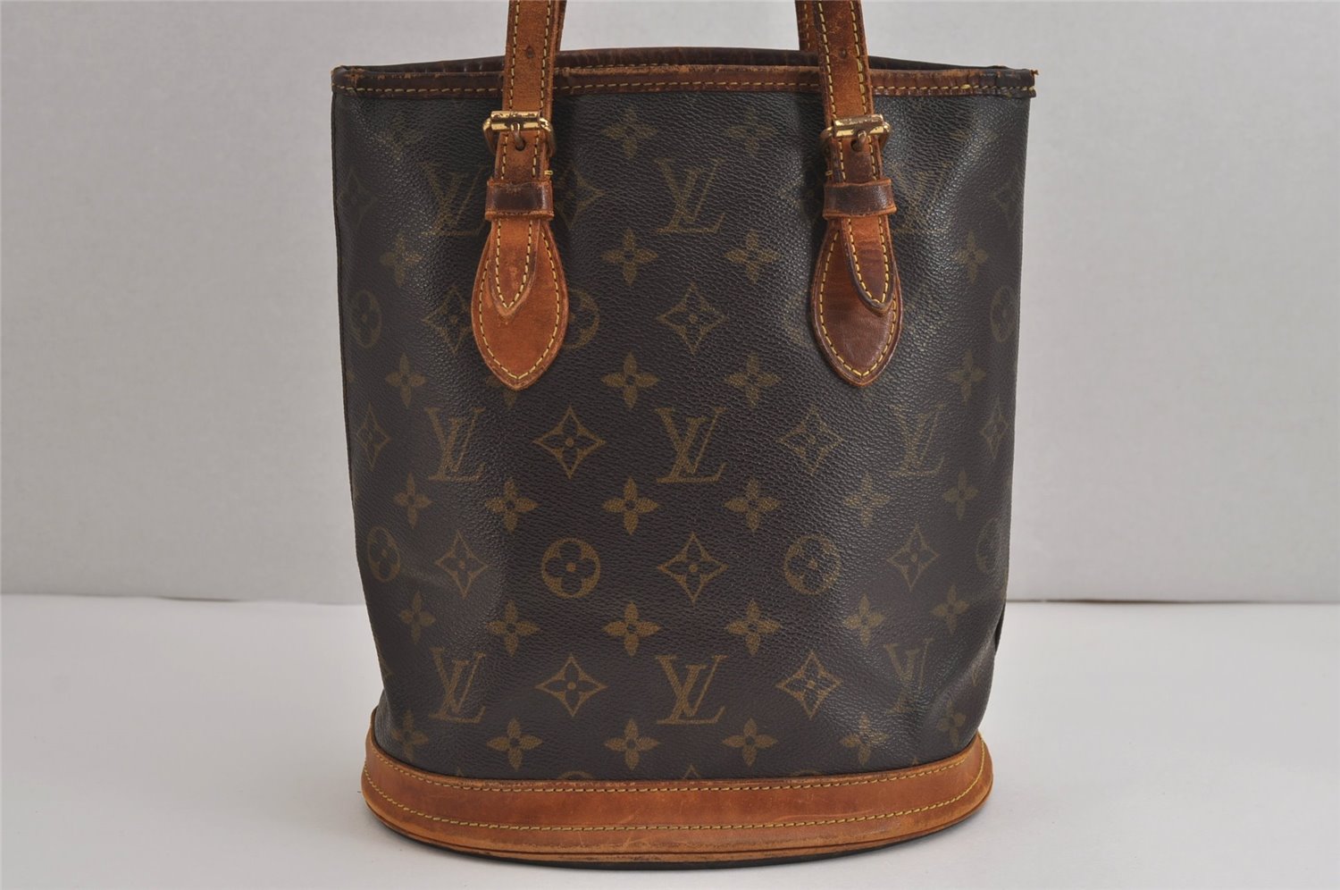 Authentic Louis Vuitton Monogram Bucket PM Shoulder Tote Bag M42238 LV 6195J