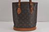 Authentic Louis Vuitton Monogram Bucket PM Shoulder Tote Bag M42238 LV 6195J