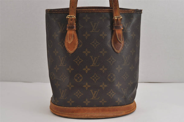 Authentic Louis Vuitton Monogram Bucket PM Shoulder Tote Bag M42238 LV 6195J