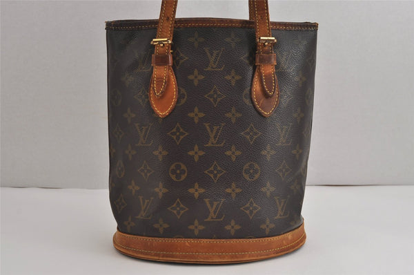 Authentic Louis Vuitton Monogram Bucket PM Shoulder Tote Bag M42238 LV 6195J