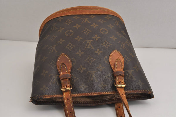Authentic Louis Vuitton Monogram Bucket PM Shoulder Tote Bag M42238 LV 6195J