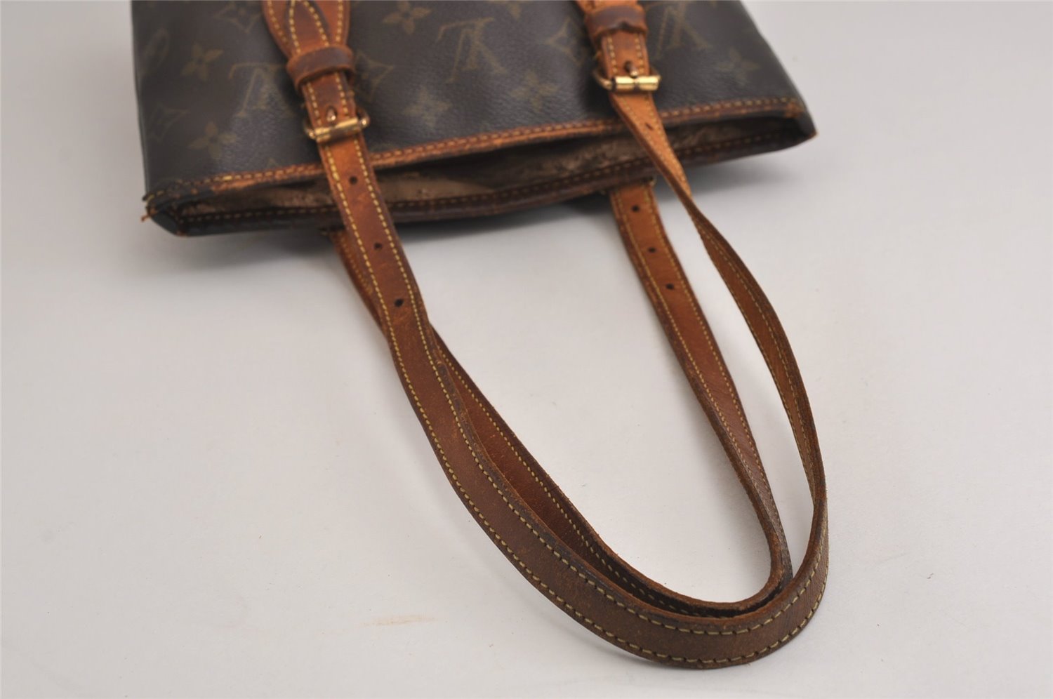 Authentic Louis Vuitton Monogram Bucket PM Shoulder Tote Bag M42238 LV 6195J