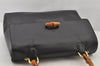 Authentic GUCCI Bamboo 2Way Hand Shoulder Bag Purse Leather Black Junk 6197J