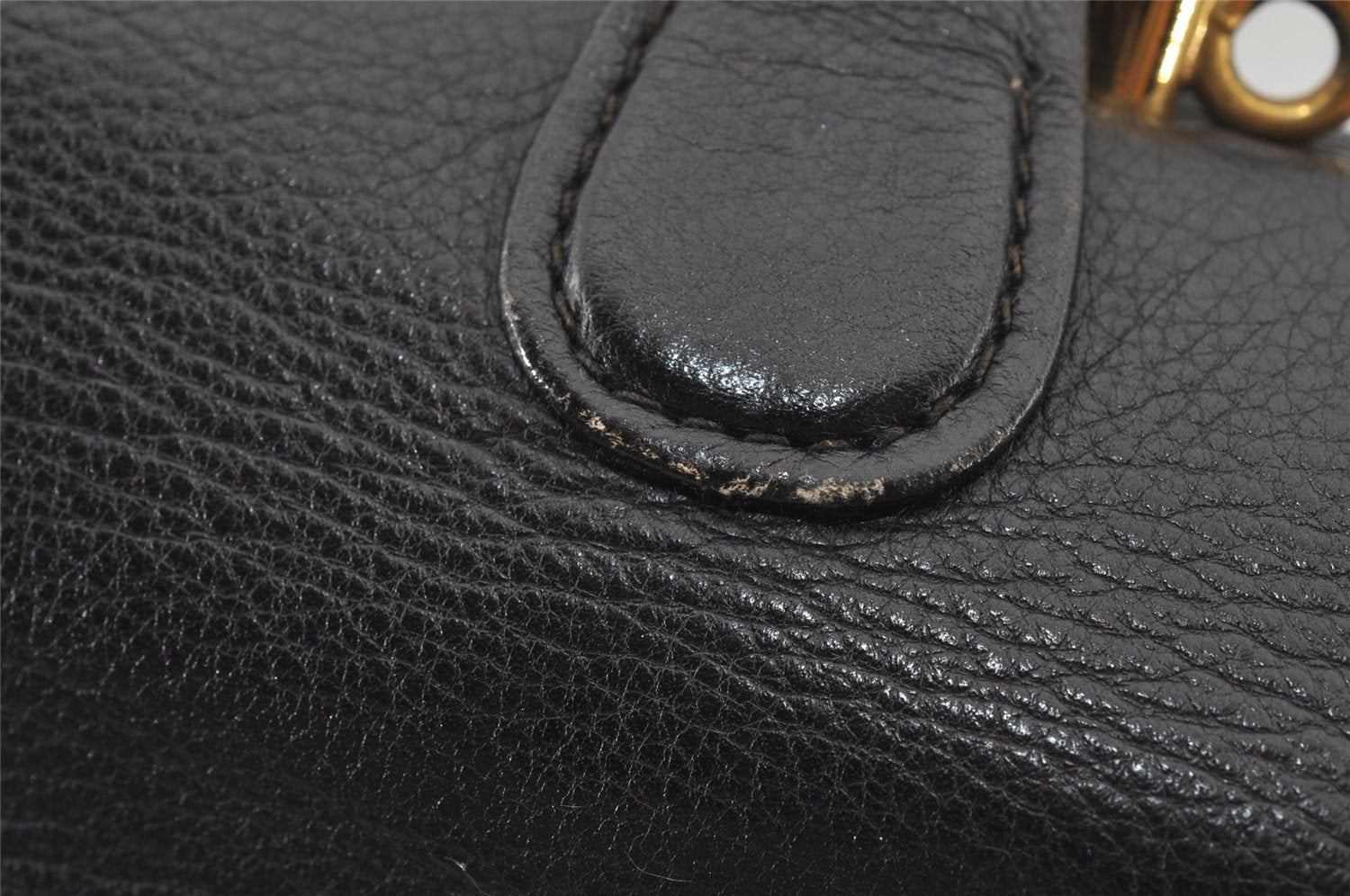 Authentic GUCCI Bamboo 2Way Hand Shoulder Bag Purse Leather Black Junk 6197J