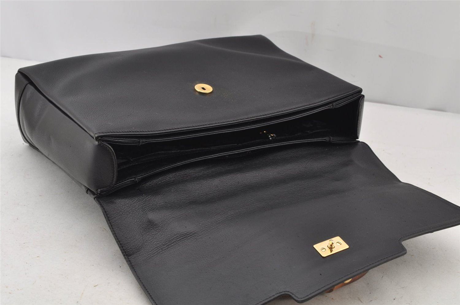 Authentic GUCCI Bamboo 2Way Hand Shoulder Bag Purse Leather Black Junk 6197J