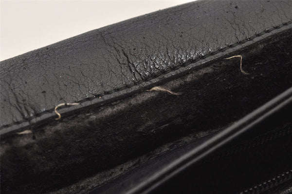 Authentic GUCCI Bamboo 2Way Hand Shoulder Bag Purse Leather Black Junk 6197J