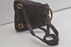 Authentic GUCCI Vintage Bamboo Drawstring Backpack Leather Brown 6197K