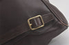 Authentic GUCCI Vintage Bamboo Drawstring Backpack Leather Brown 6197K