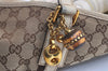 Authentic GUCCI Bamboo Sherry Line Tote Bag GG Canvas Leather Brown 6200I
