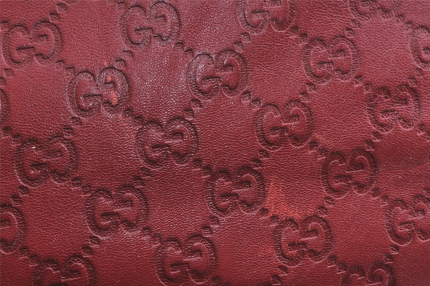 Authentic GUCCI Guccissima Shoulder Tote Bag GG Leather 257275 Red 6201I