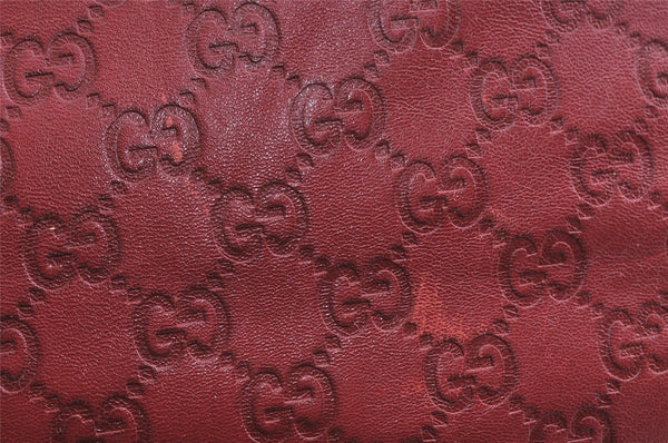 Authentic GUCCI Guccissima Shoulder Tote Bag GG Leather 257275 Red 6201I