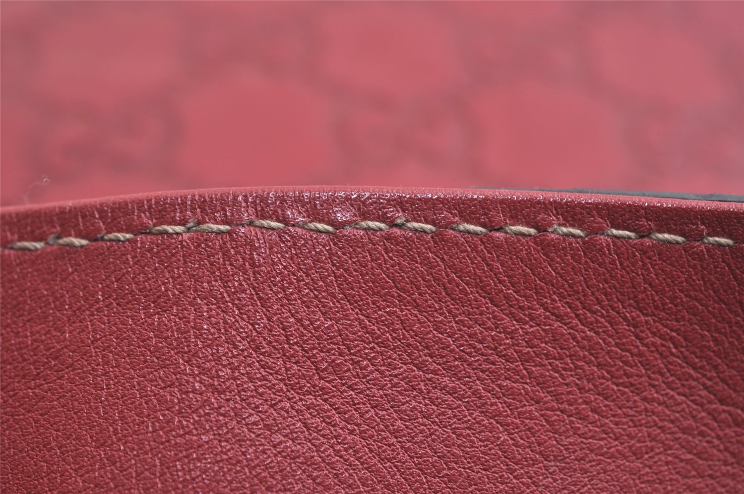 Authentic GUCCI Guccissima Shoulder Tote Bag GG Leather 257275 Red 6201I