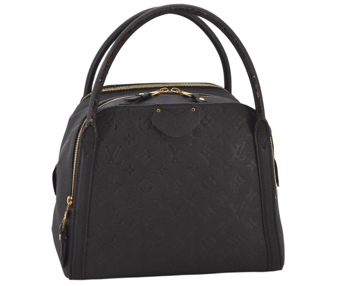 Auth Louis Vuitton Monogram Empreinte Marais MM Hand Bag Black M41040 LV 6205K