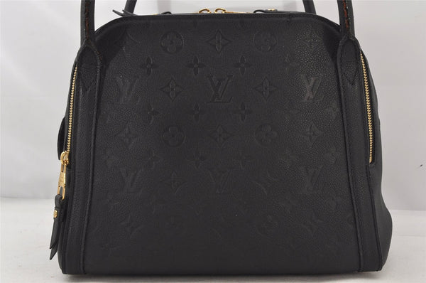 Auth Louis Vuitton Monogram Empreinte Marais MM Hand Bag Black M41040 LV 6205K