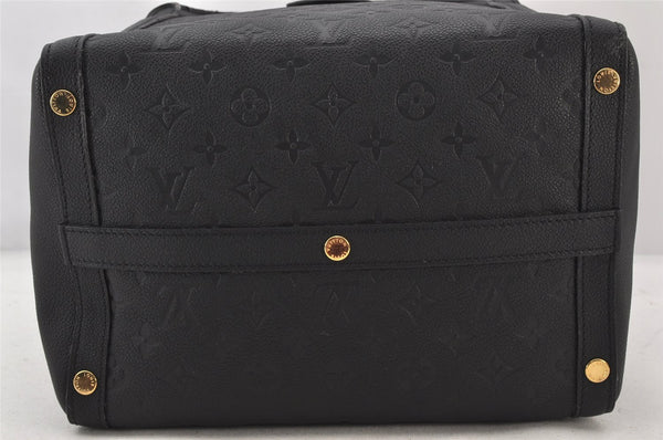 Auth Louis Vuitton Monogram Empreinte Marais MM Hand Bag Black M41040 LV 6205K