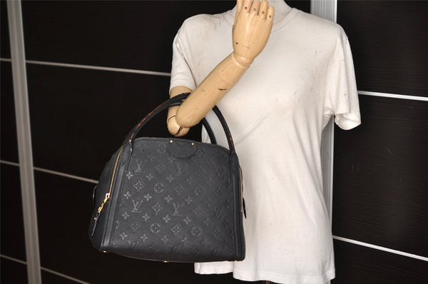 Auth Louis Vuitton Monogram Empreinte Marais MM Hand Bag Black M41040 LV 6205K