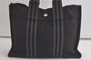 Authentic HERMES Vintage Fourre Tout PM Hand Tote Bag Canvas Black 6209K