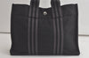 Authentic HERMES Vintage Fourre Tout PM Hand Tote Bag Canvas Black 6209K