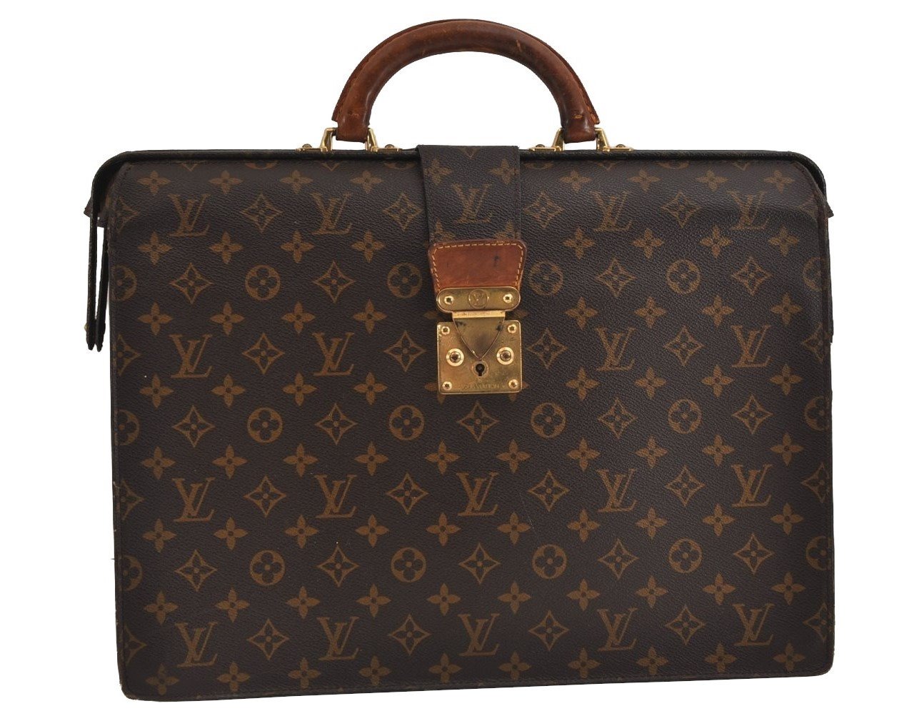 Authentic Louis Vuitton Monogram Serviette Fermoir Briefcase M53305 LV 6210J