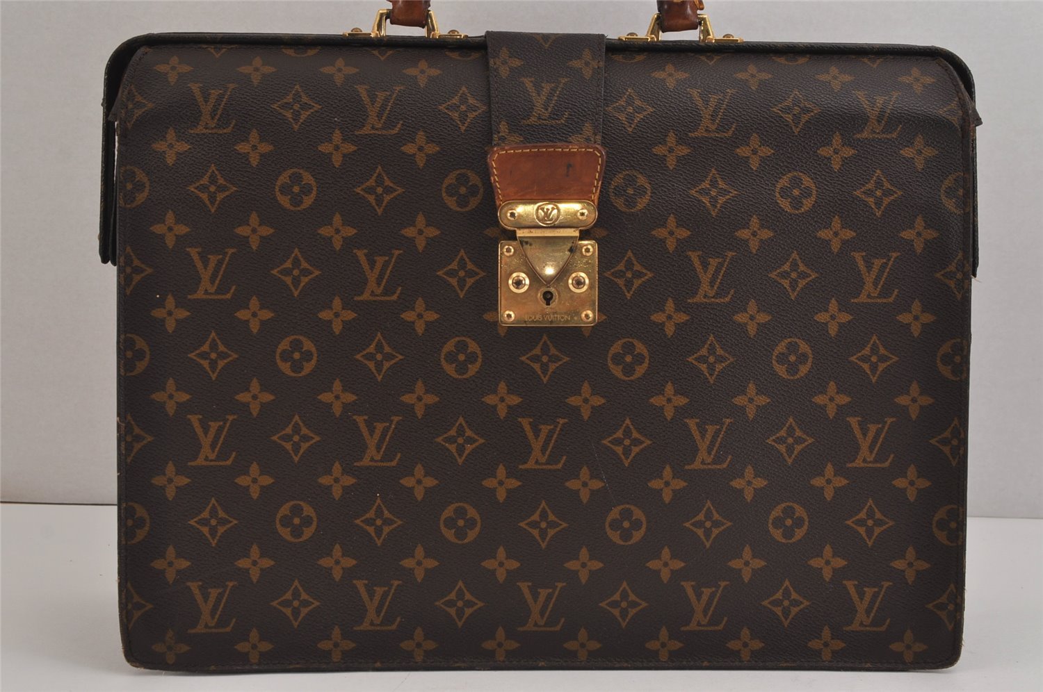Authentic Louis Vuitton Monogram Serviette Fermoir Briefcase M53305 LV 6210J