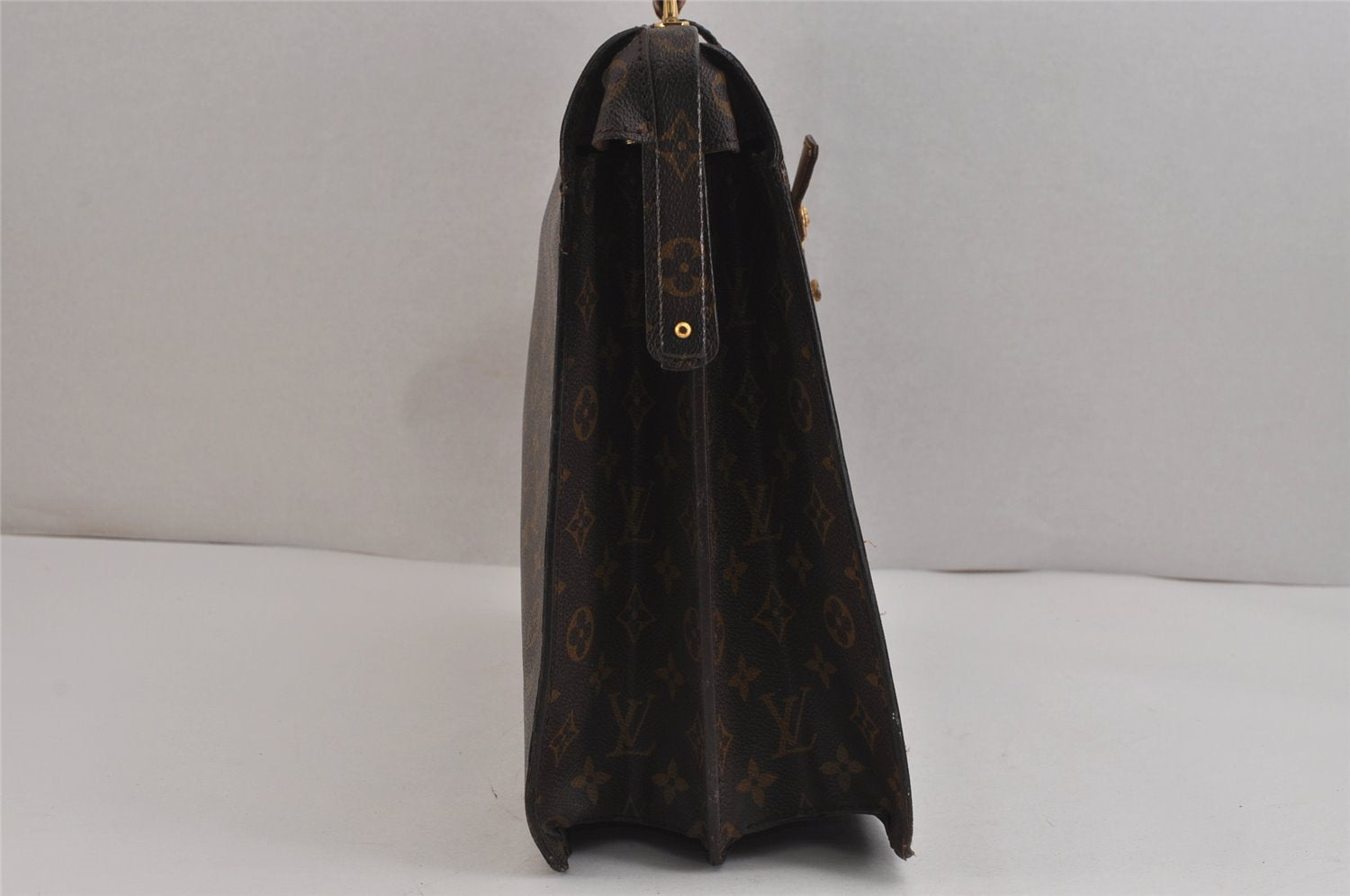 Authentic Louis Vuitton Monogram Serviette Fermoir Briefcase M53305 LV 6210J