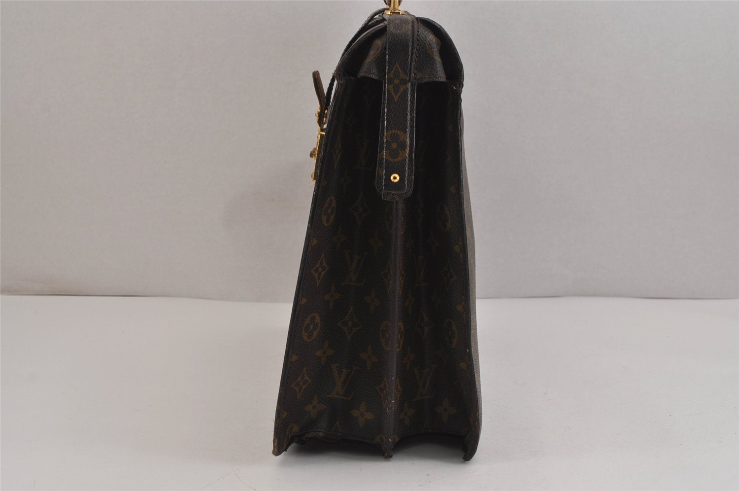 Authentic Louis Vuitton Monogram Serviette Fermoir Briefcase M53305 LV 6210J