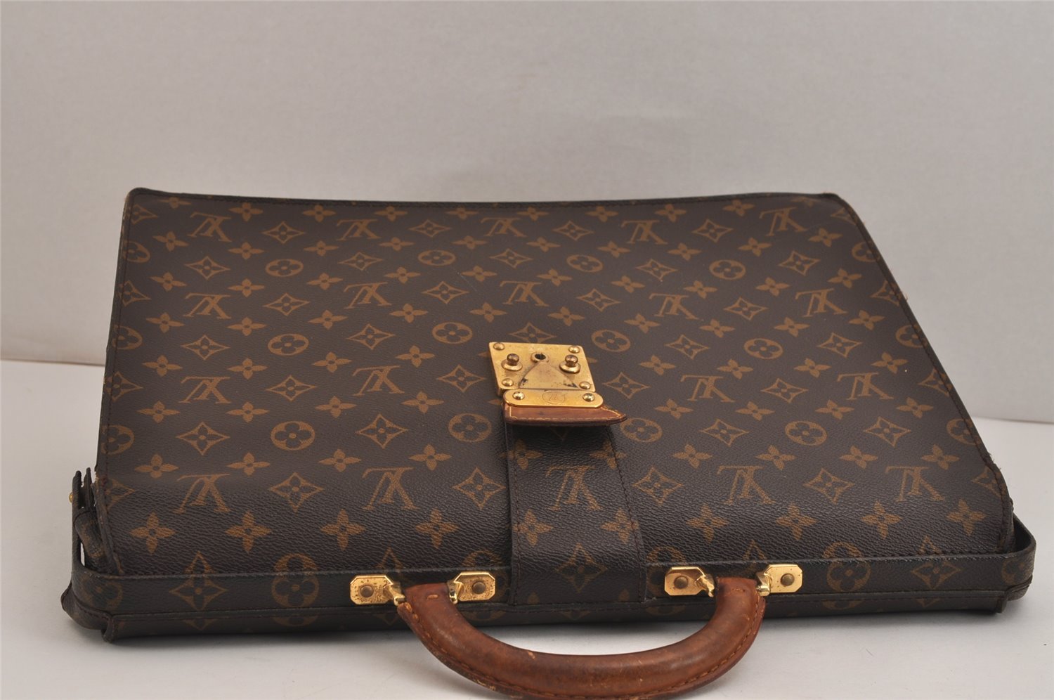 Authentic Louis Vuitton Monogram Serviette Fermoir Briefcase M53305 LV 6210J