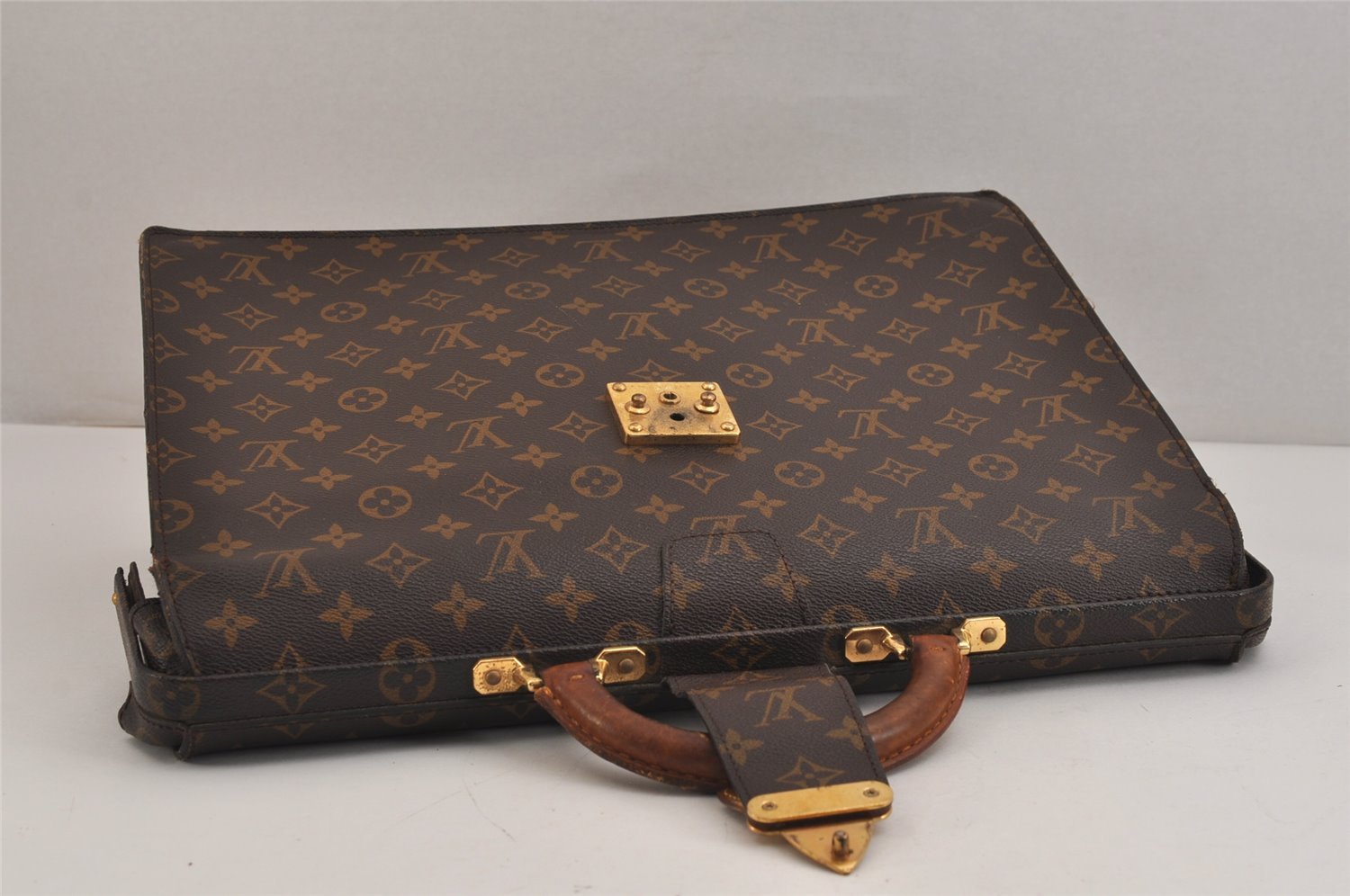 Authentic Louis Vuitton Monogram Serviette Fermoir Briefcase M53305 LV 6210J