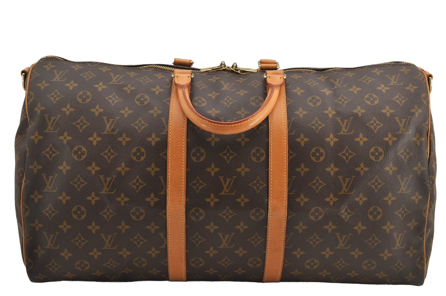 Authentic Louis Vuitton Monogram Keepall Bandouliere 55 M41414 Boston Bag 6211I