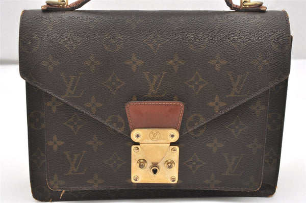 Authentic Louis Vuitton Monogram Monceau 2Way Hand Bag M51187 Junk 6211K