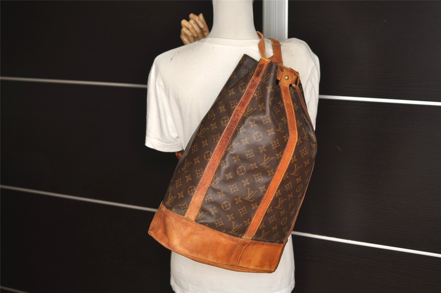 Authentic Louis Vuitton Monogram Randonnee GM Shoulder Bag M42244 LV 6214J