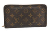 Authentic Louis Vuitton Monogram Porte Monnaie Zip Long Wallet M61727 LV 6214K