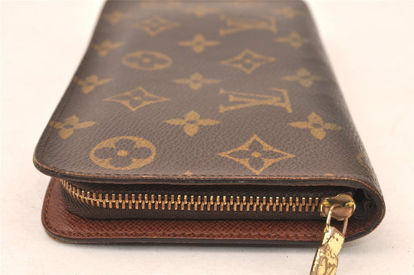 Authentic Louis Vuitton Monogram Porte Monnaie Zip Long Wallet M61727 LV 6214K