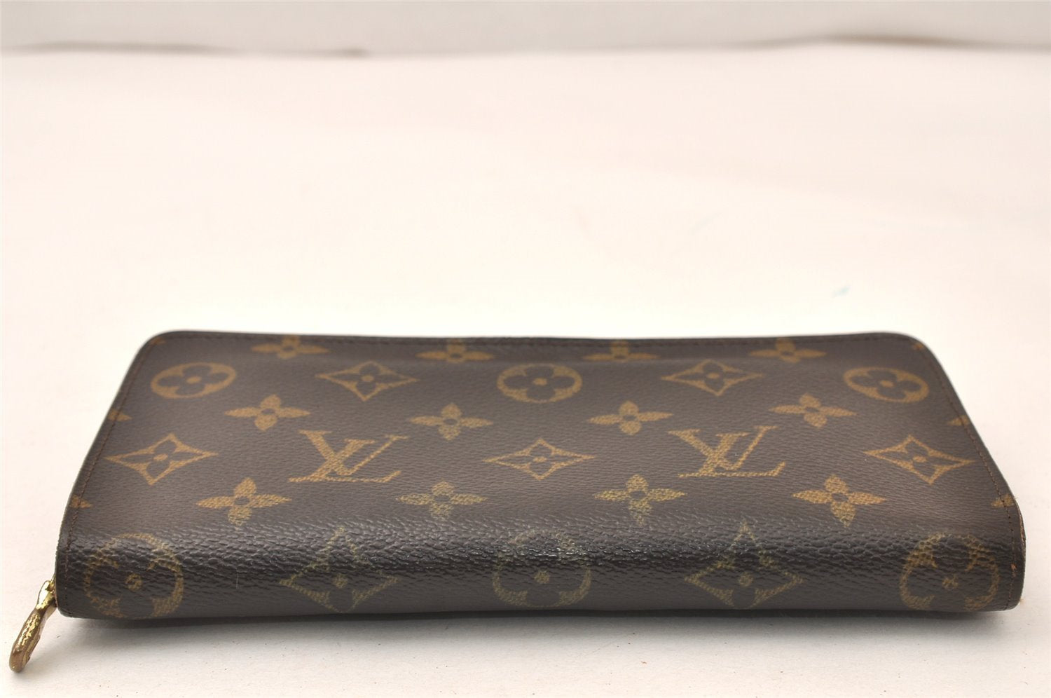 Authentic Louis Vuitton Monogram Porte Monnaie Zip Long Wallet M61727 LV 6214K