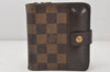 Authentic Louis Vuitton Damier Compact Zip Bifold Wallet Purse N61668 LV 6215K