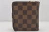 Authentic Louis Vuitton Damier Compact Zip Bifold Wallet Purse N61668 LV 6215K