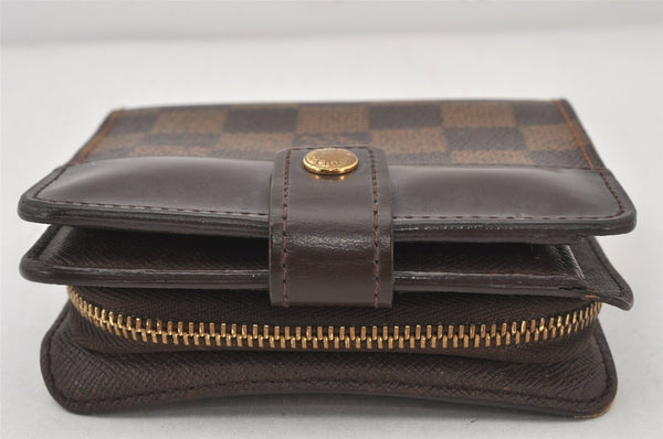 Authentic Louis Vuitton Damier Compact Zip Bifold Wallet Purse N61668 LV 6215K