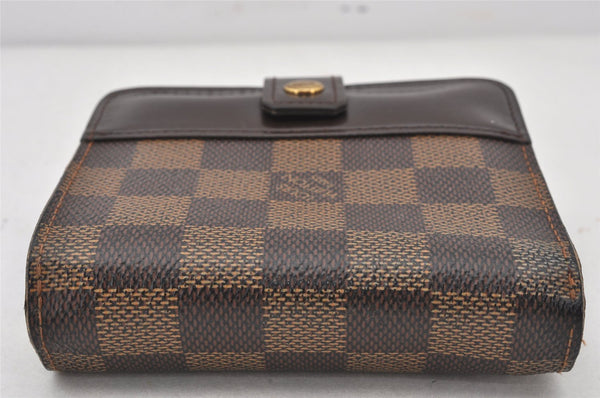 Authentic Louis Vuitton Damier Compact Zip Bifold Wallet Purse N61668 LV 6215K