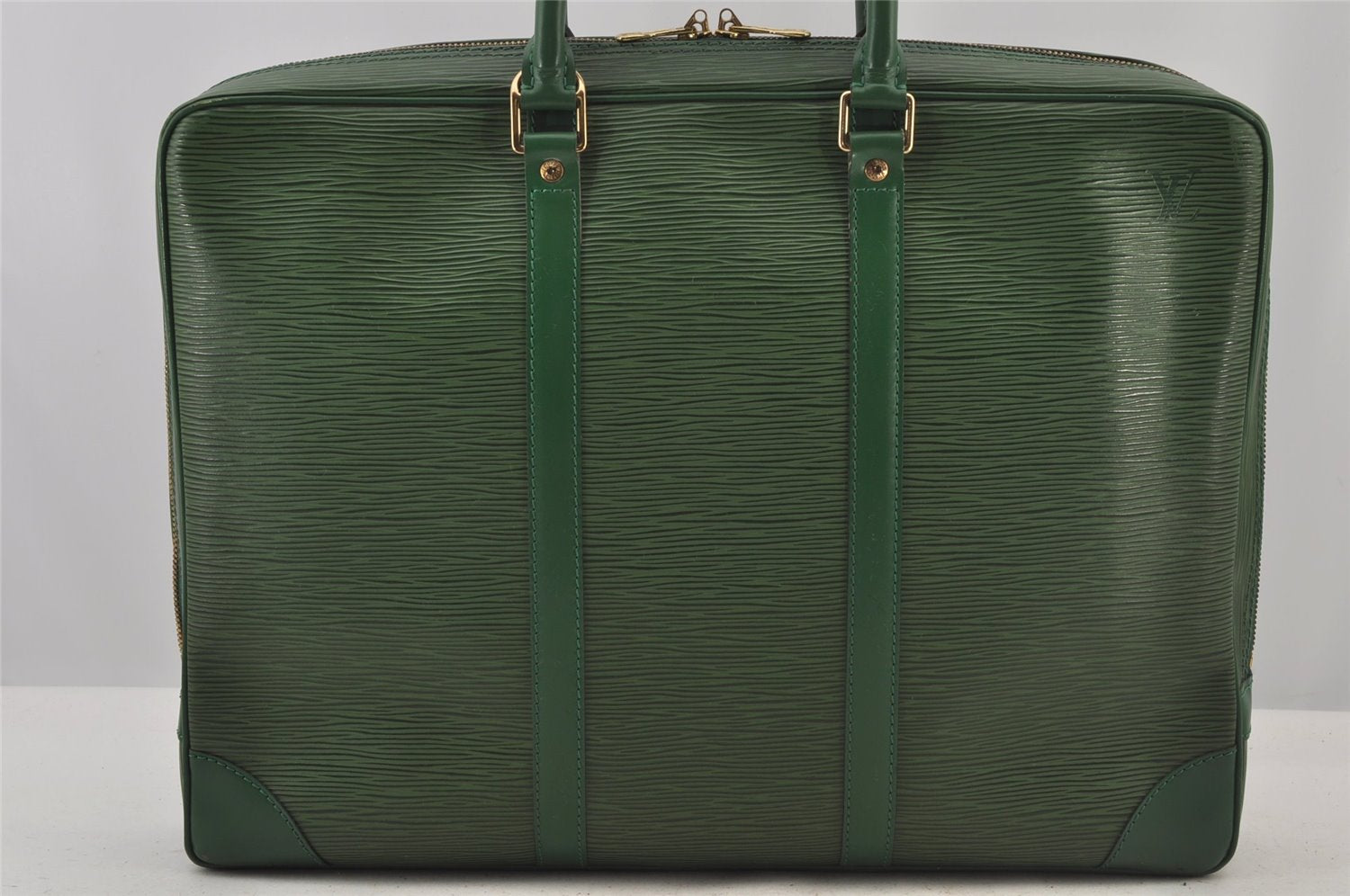 Authentic Louis Vuitton Epi Porte Documents Voyage Briefcase M54474 Green  6216J