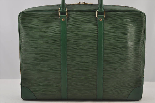 Authentic Louis Vuitton Epi Porte Documents Voyage Briefcase M54474 Green  6216J