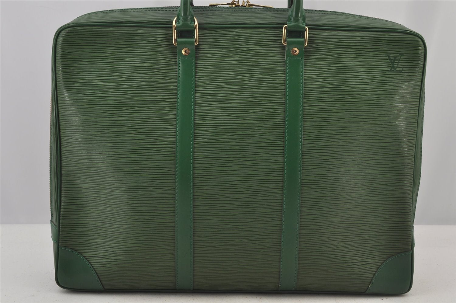 Authentic Louis Vuitton Epi Porte Documents Voyage Briefcase M54474 Green  6216J