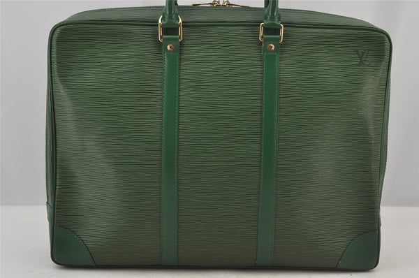 Authentic Louis Vuitton Epi Porte Documents Voyage Briefcase M54474 Green  6216J