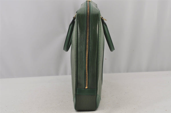 Authentic Louis Vuitton Epi Porte Documents Voyage Briefcase M54474 Green  6216J