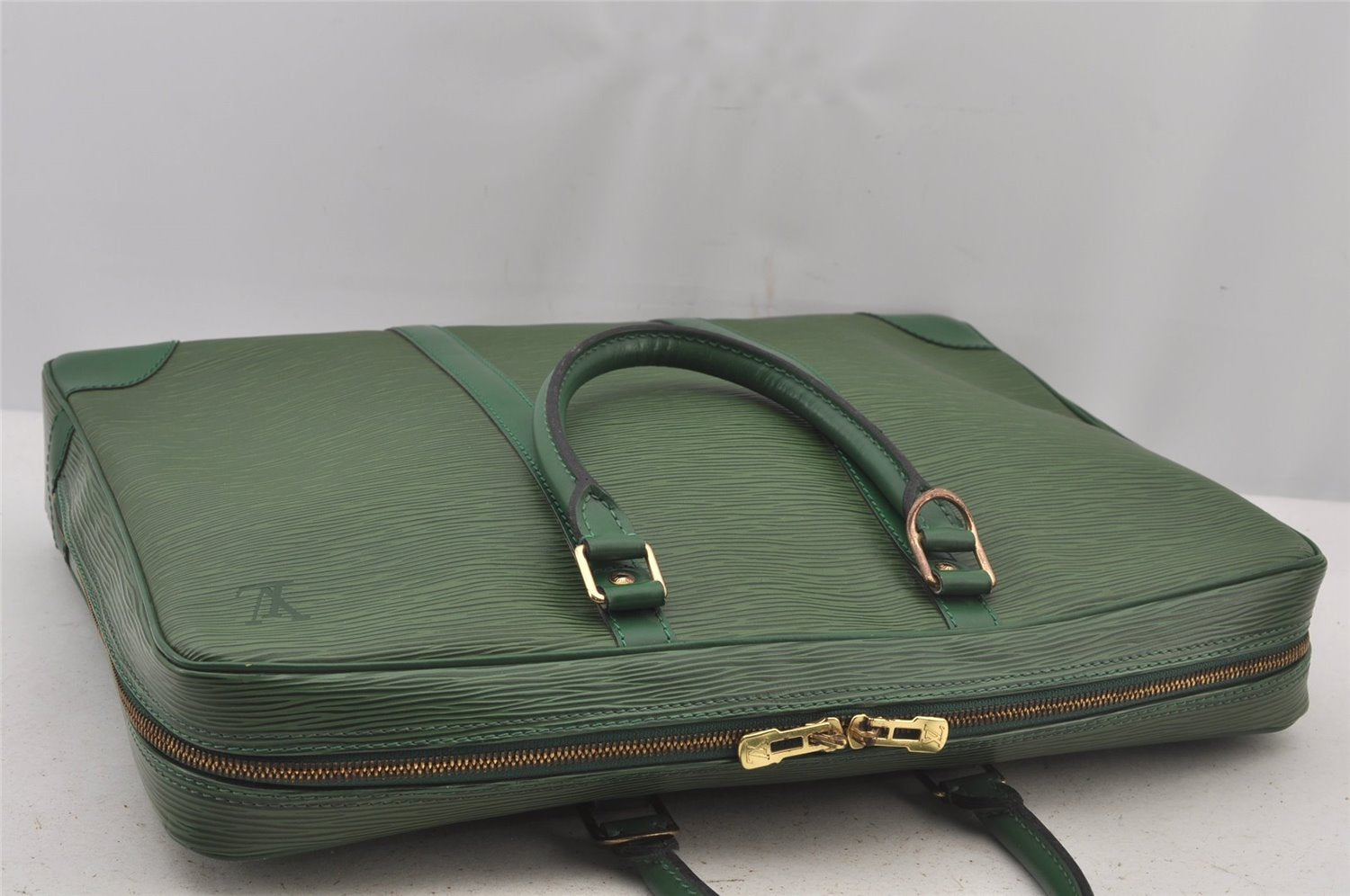 Authentic Louis Vuitton Epi Porte Documents Voyage Briefcase M54474 Green  6216J